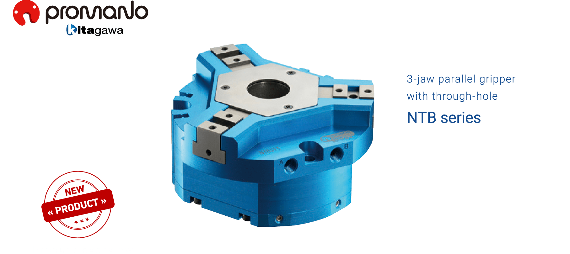 3-jaw parallel gripper with through-hole NTB series